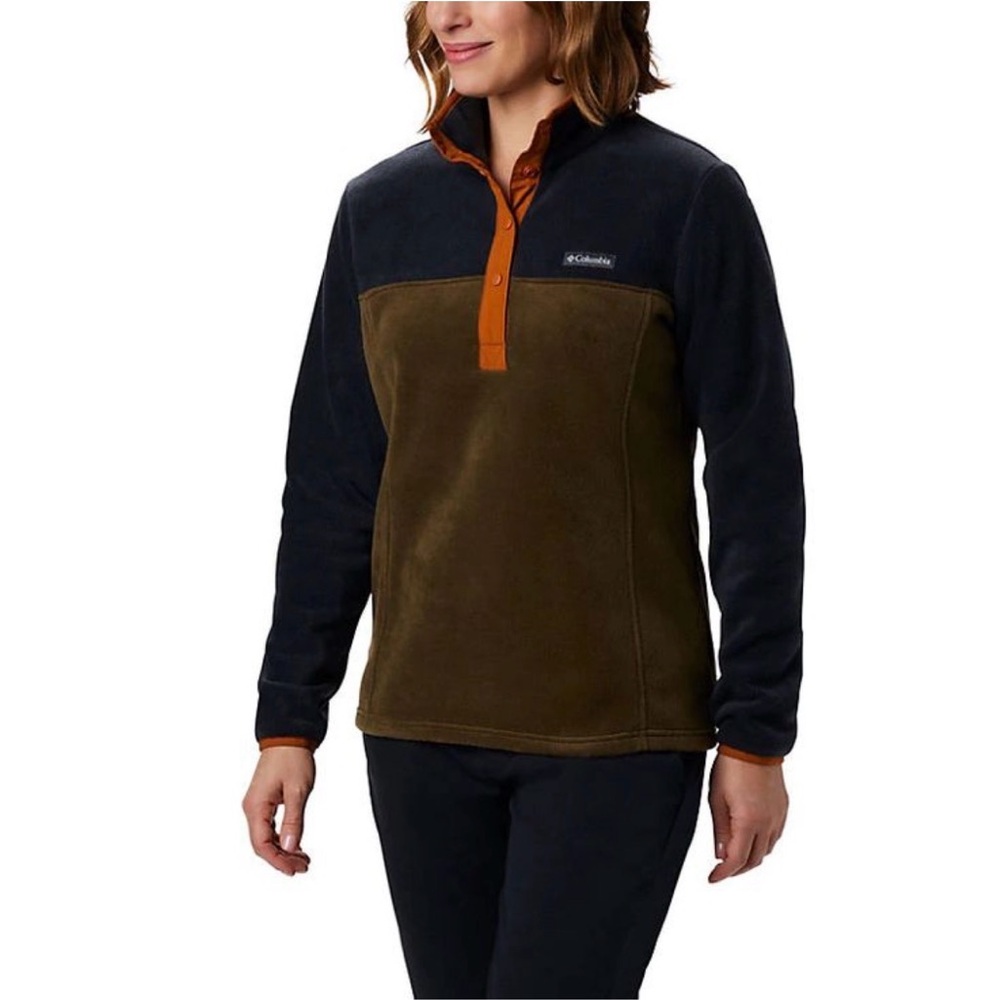 Columbia Olive and Black Fleece with Orange Trim